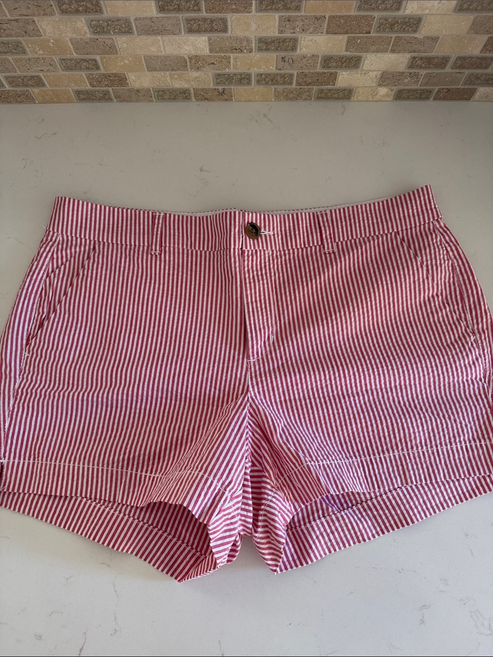 Old Navy Women's Red Striped Cotton Shorts Sz: 12 NWOT